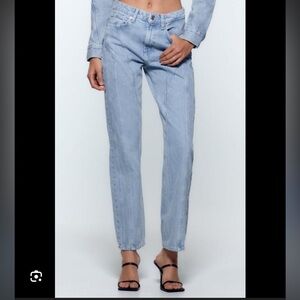 Zara Z1975 Light Wash Straight Leg Seam Jeans NWT Size 6
